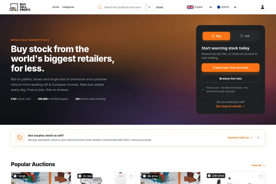Aperçu de la landing page