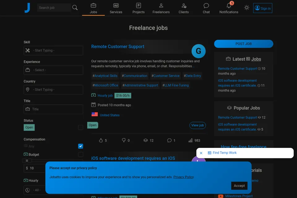 Landing page preview