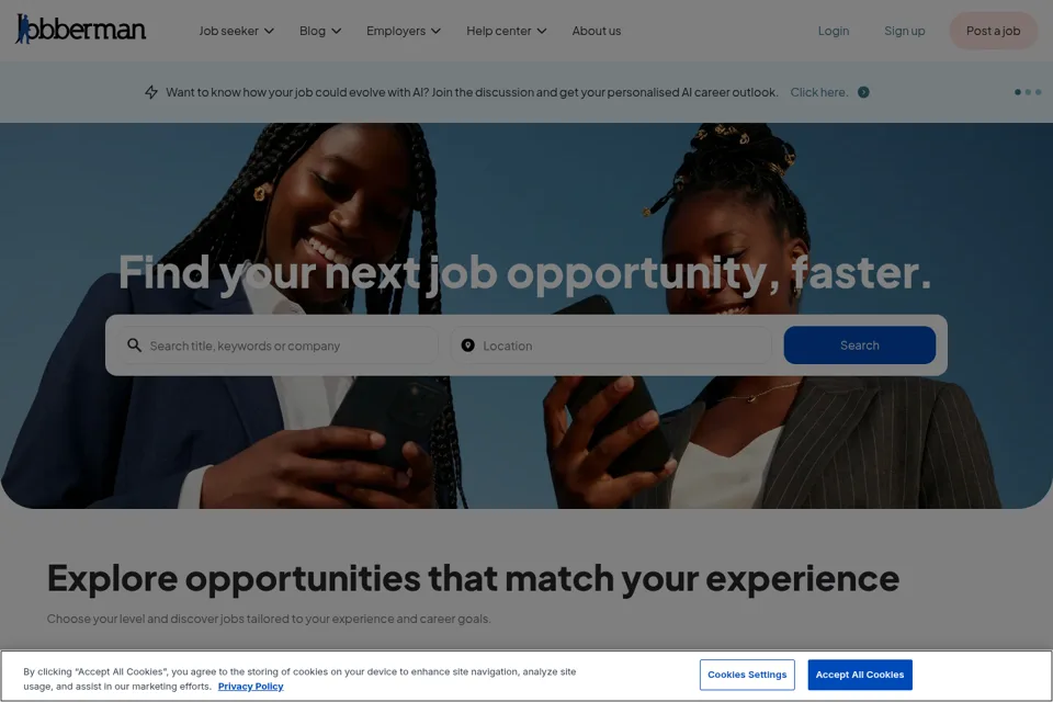 Aperçu de la landing page