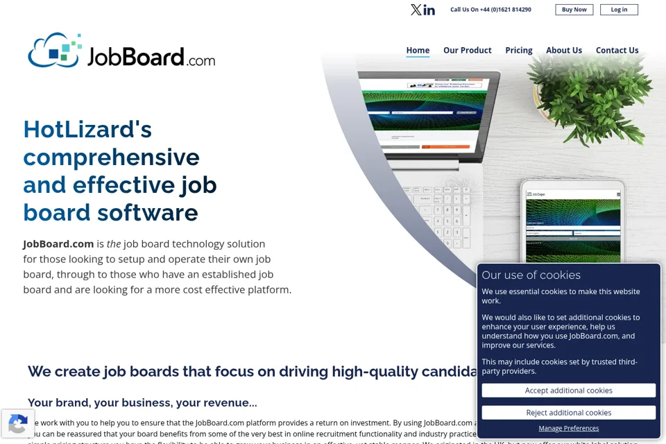 Aperçu de la landing page