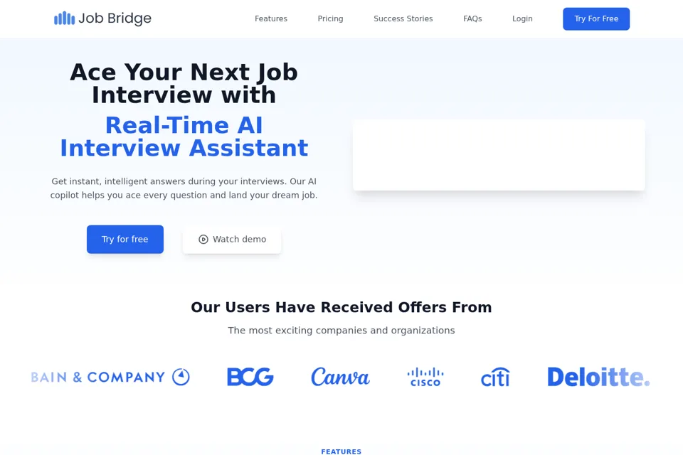 Aperçu de la landing page