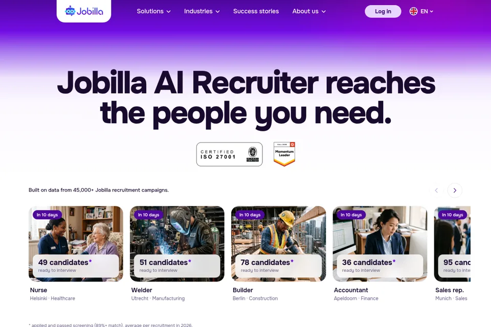 Aperçu de la landing page