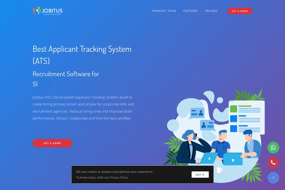 Aperçu de la landing page