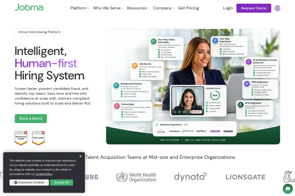 Aperçu de la landing page