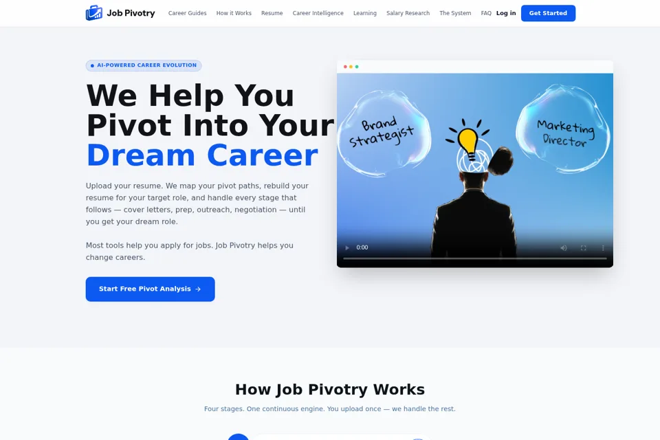 Aperçu de la landing page