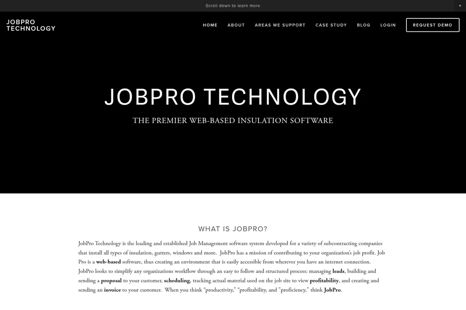 Aperçu de la landing page