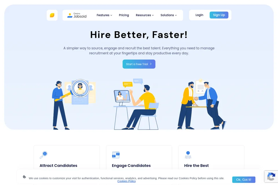 Aperçu de la landing page