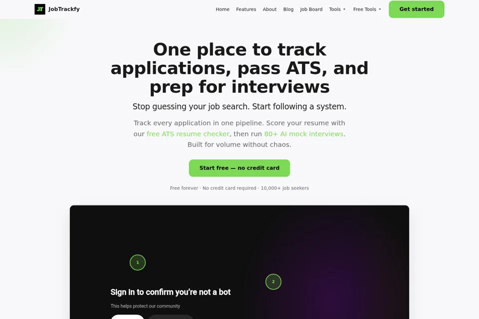 Aperçu de la landing page