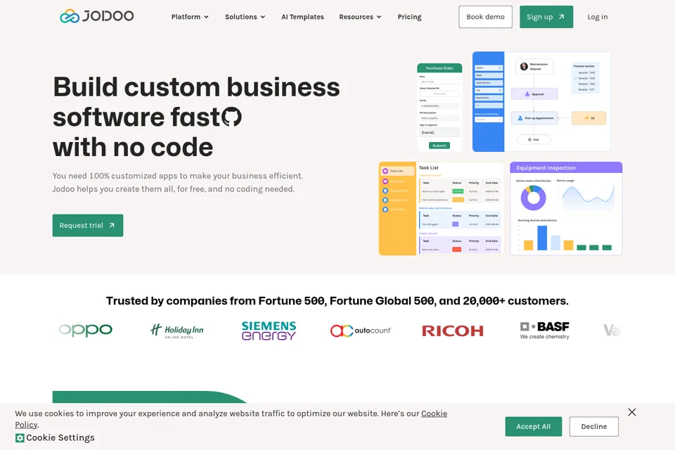 Aperçu de la landing page