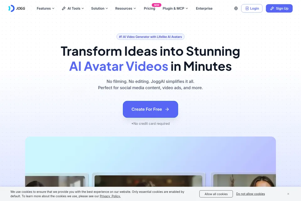 Aperçu de la landing page