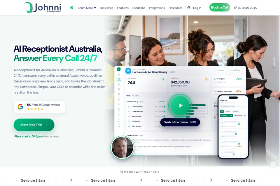 Aperçu de la landing page