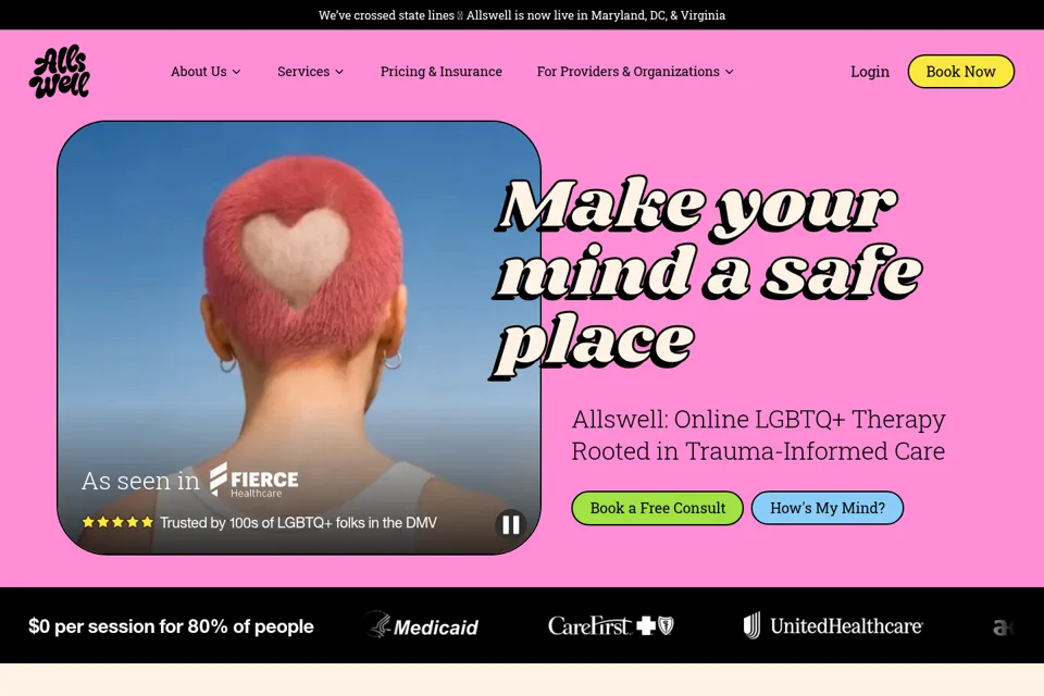Aperçu de la landing page