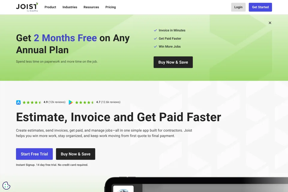 Aperçu de la landing page