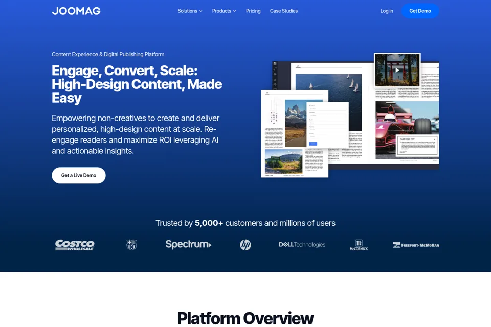 Aperçu de la landing page
