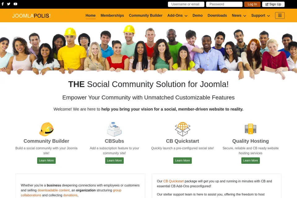 Aperçu de la landing page