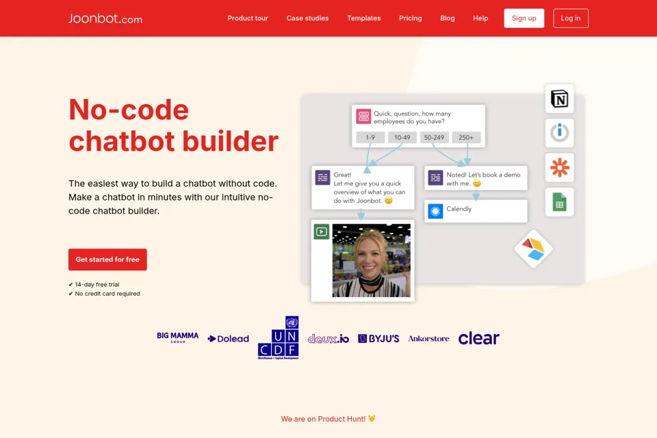 Aperçu de la landing page