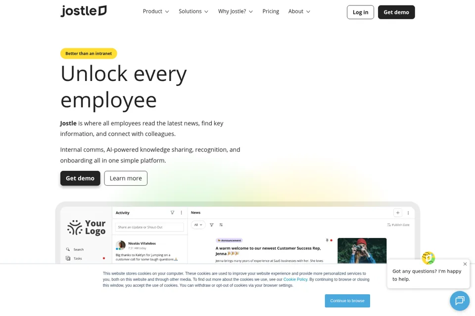 Aperçu de la landing page