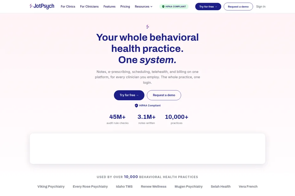 Aperçu de la landing page