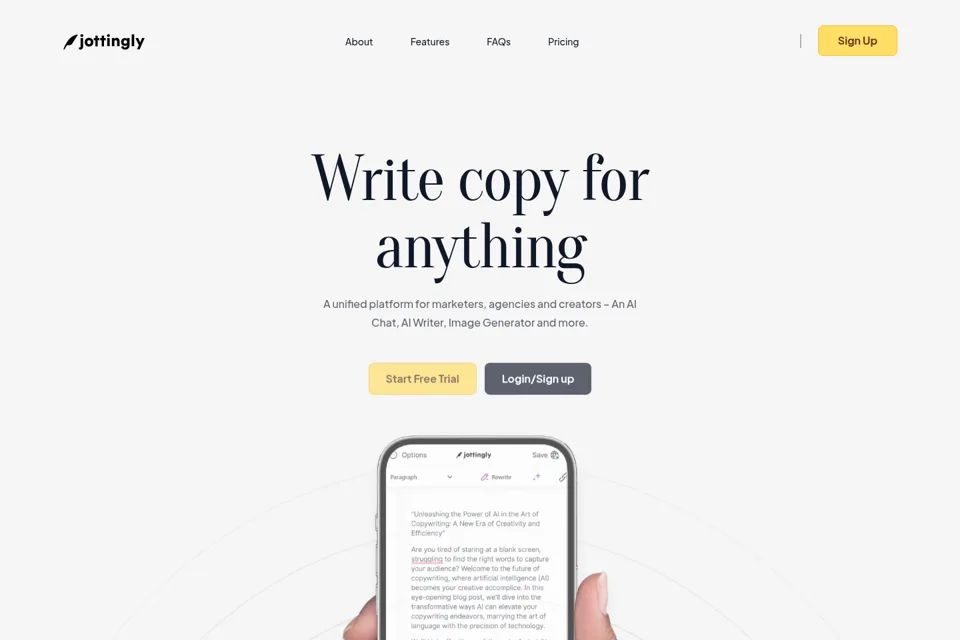 Aperçu de la landing page