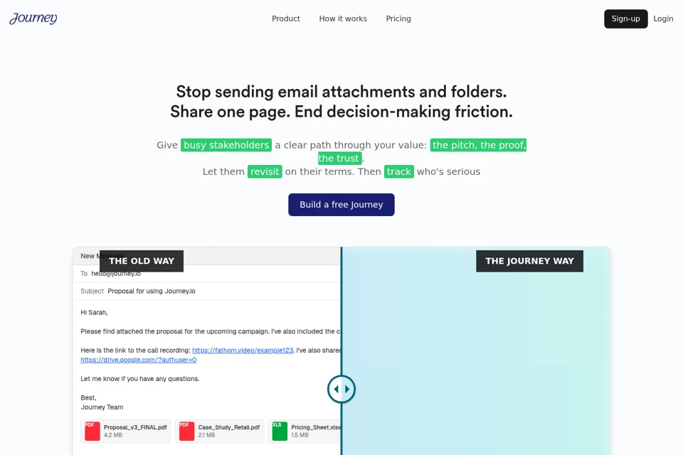 Aperçu de la landing page