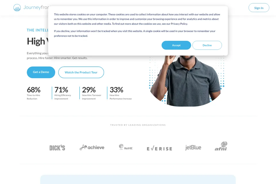 Aperçu de la landing page