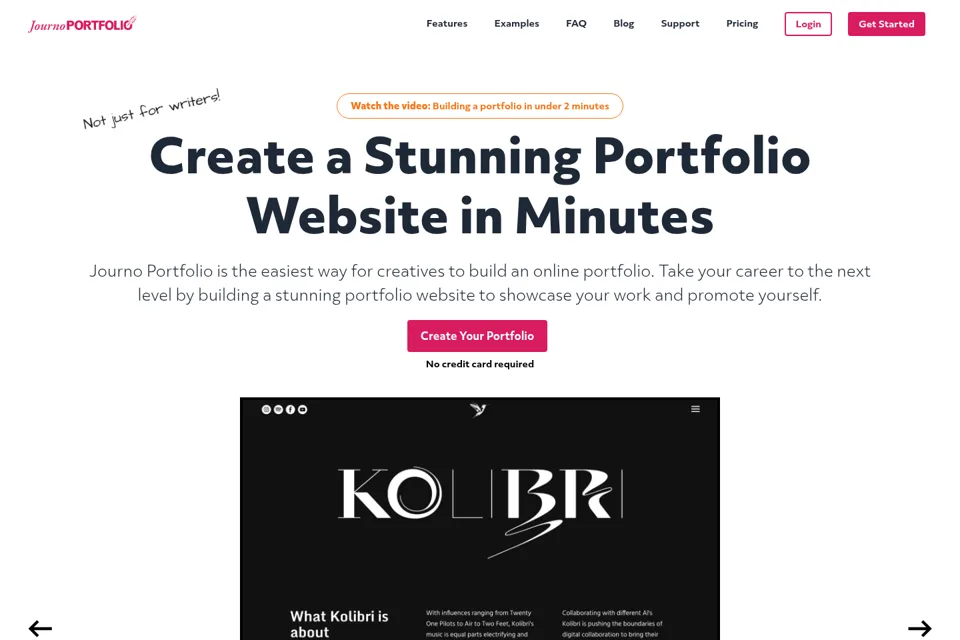 Aperçu de la landing page