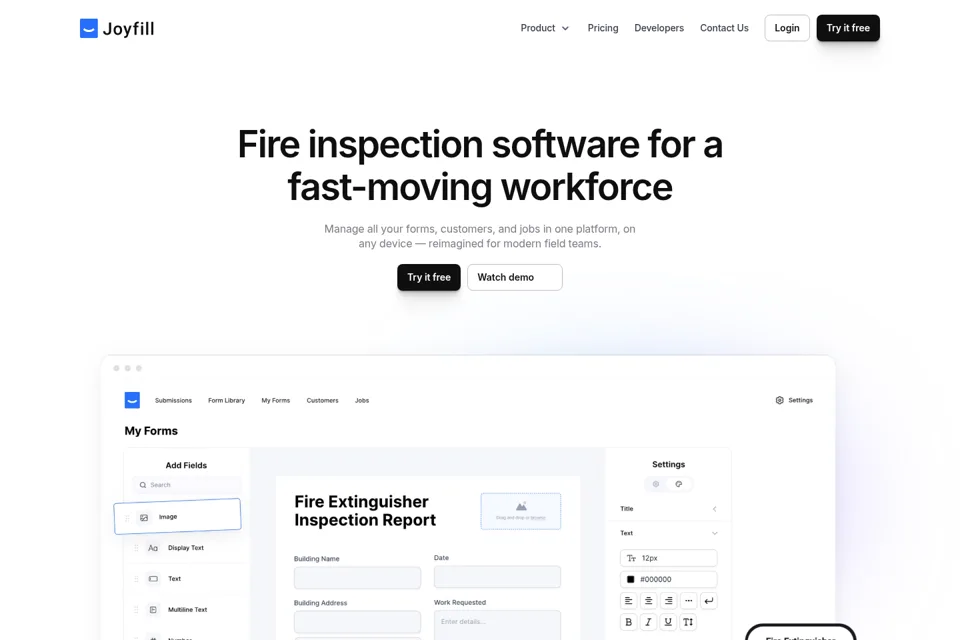 Aperçu de la landing page