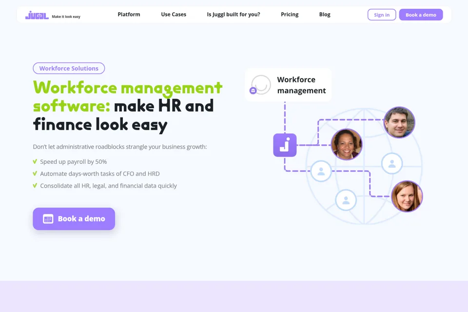 Aperçu de la landing page