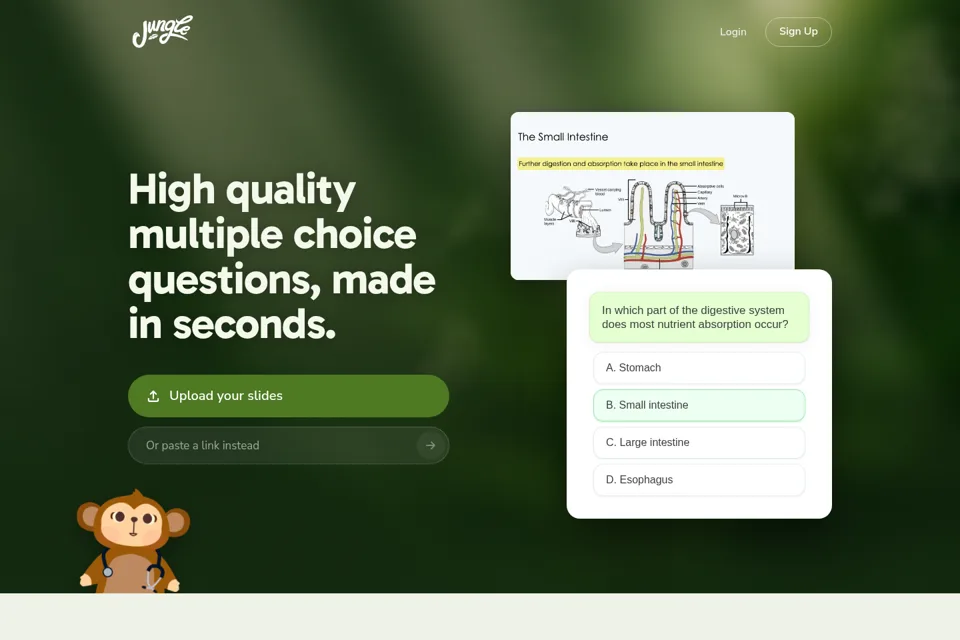 Aperçu de la landing page