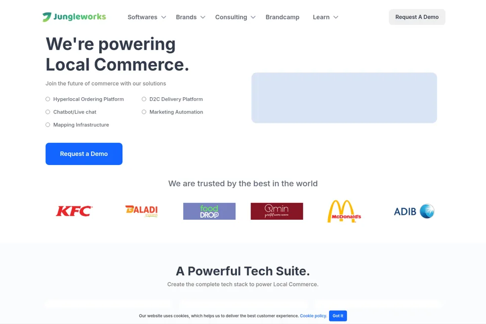 Aperçu de la landing page