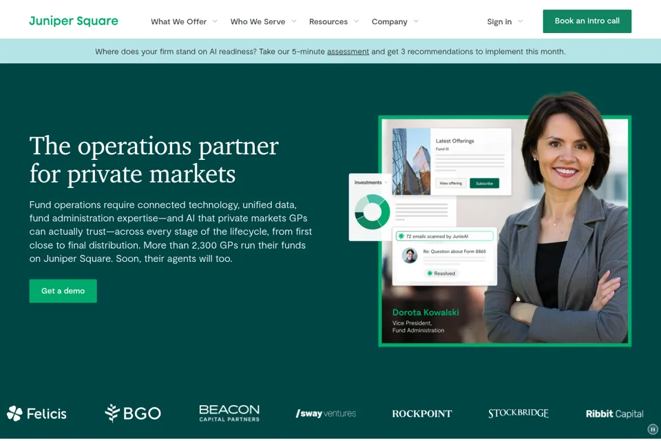 Aperçu de la landing page