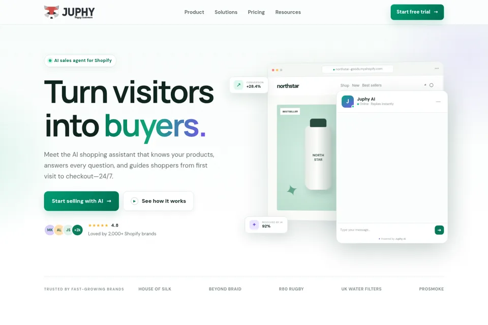 Aperçu de la landing page