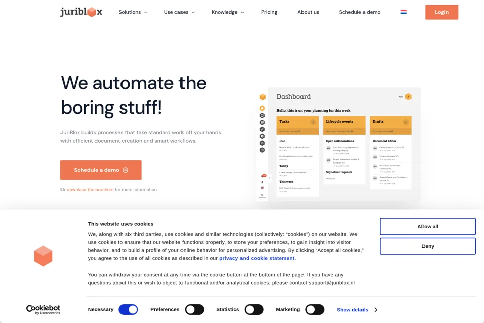 Aperçu de la landing page