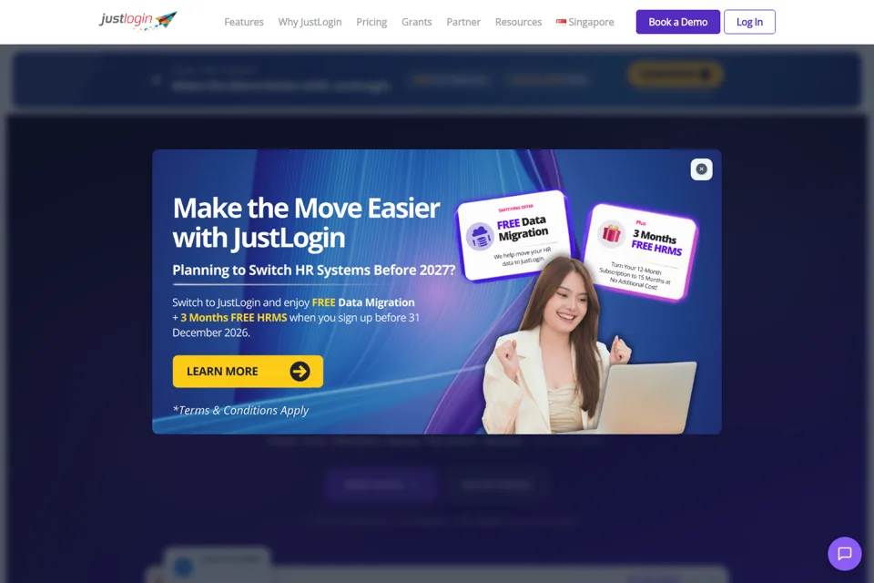 Aperçu de la landing page