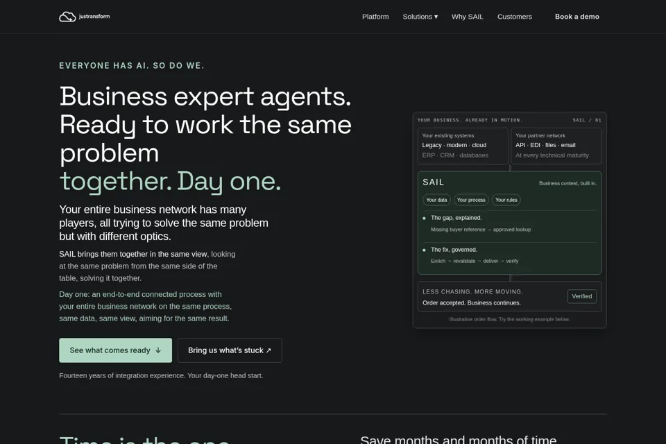 Aperçu de la landing page