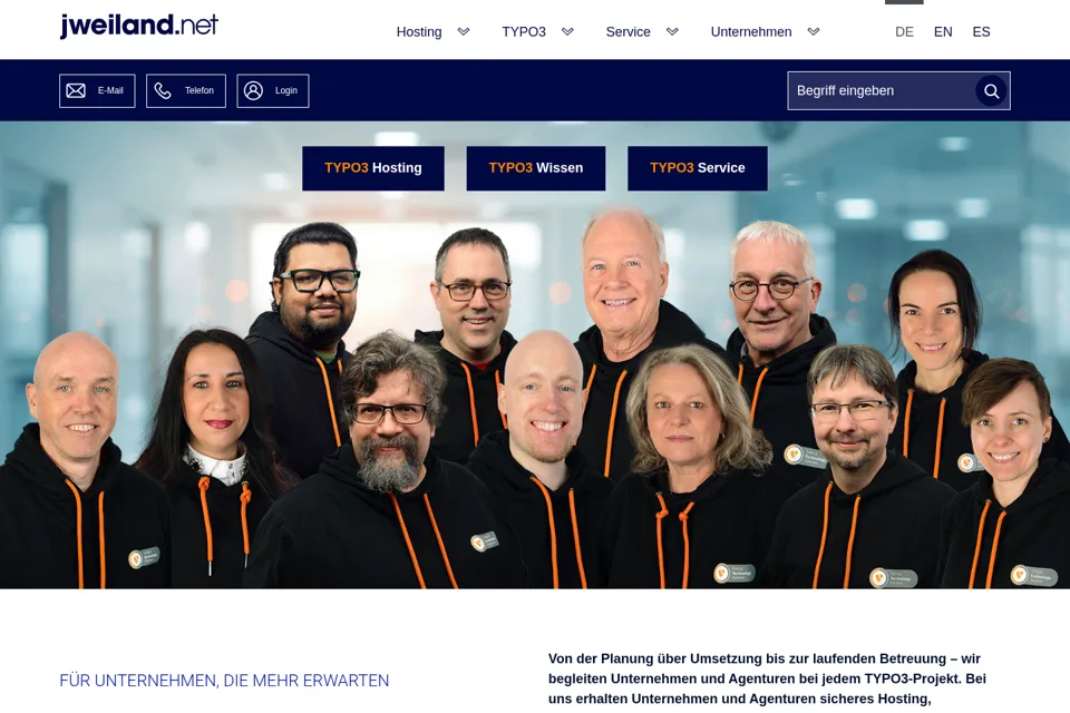 Aperçu de la landing page