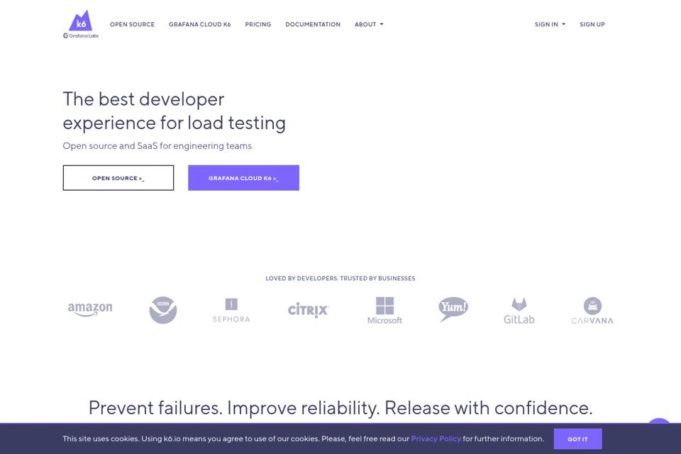 Aperçu de la landing page