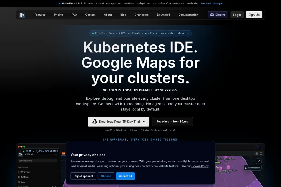 Aperçu de la landing page