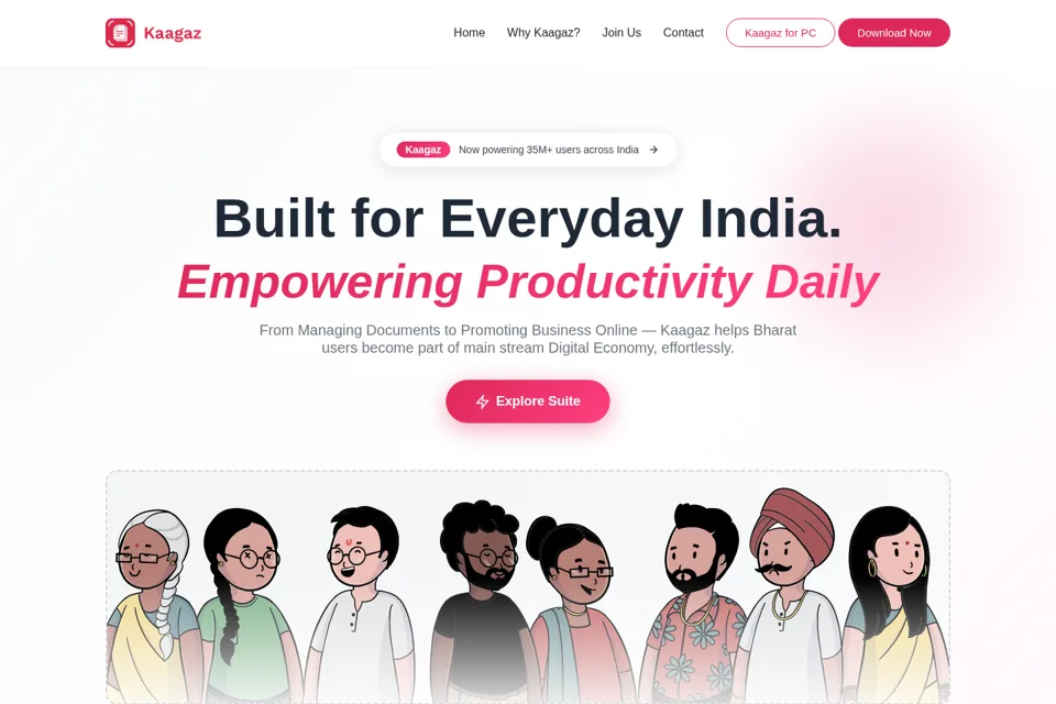 Aperçu de la landing page