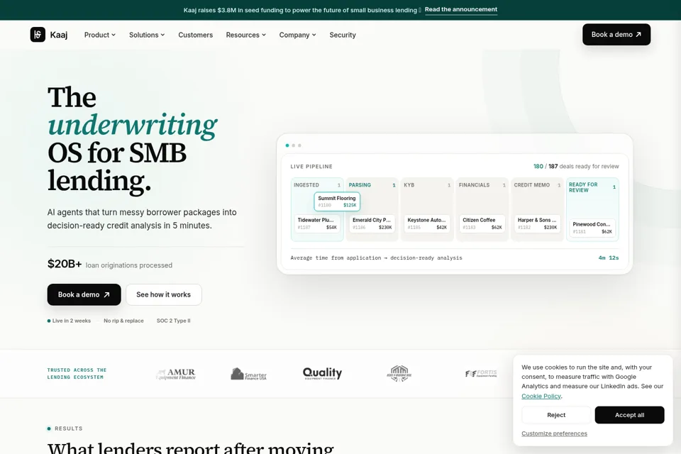 Aperçu de la landing page