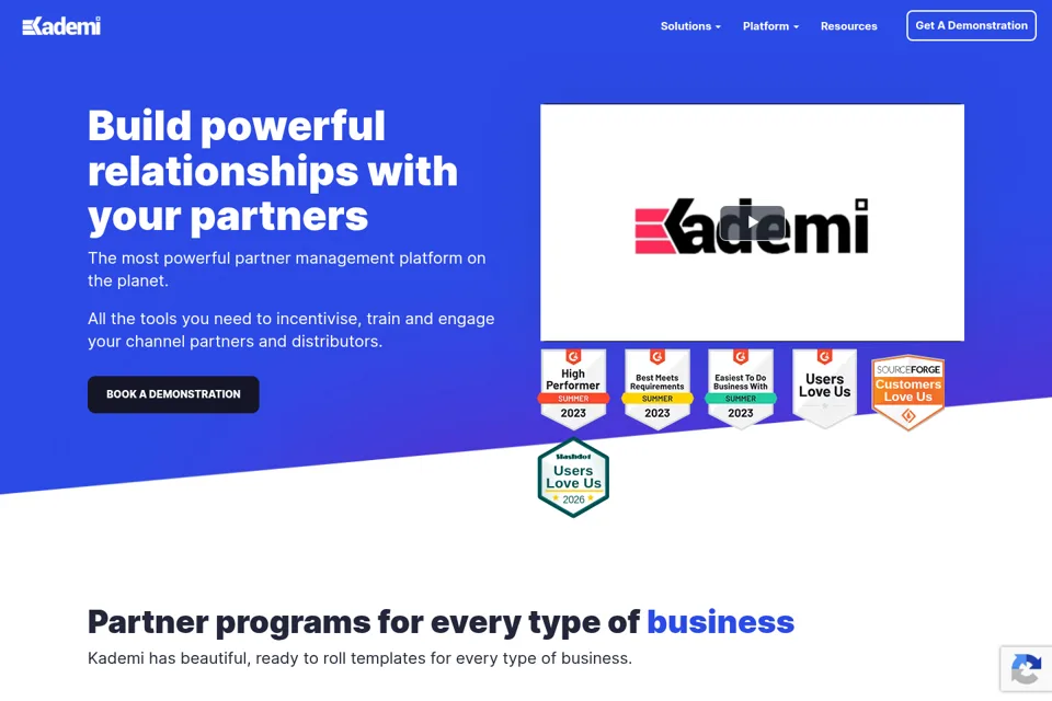 Aperçu de la landing page