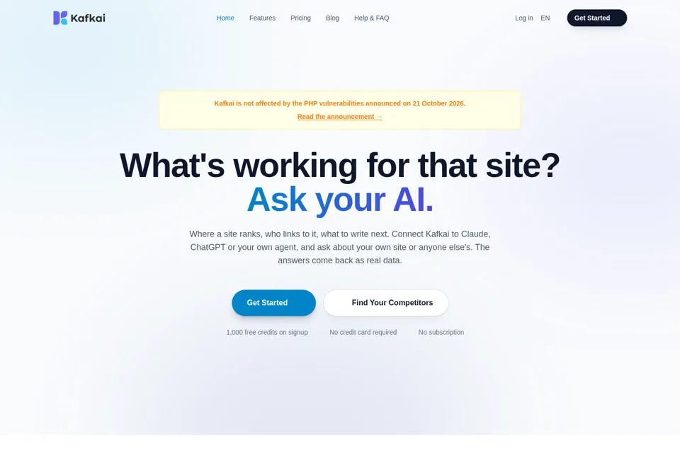Aperçu de la landing page
