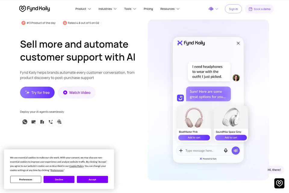 Aperçu de la landing page