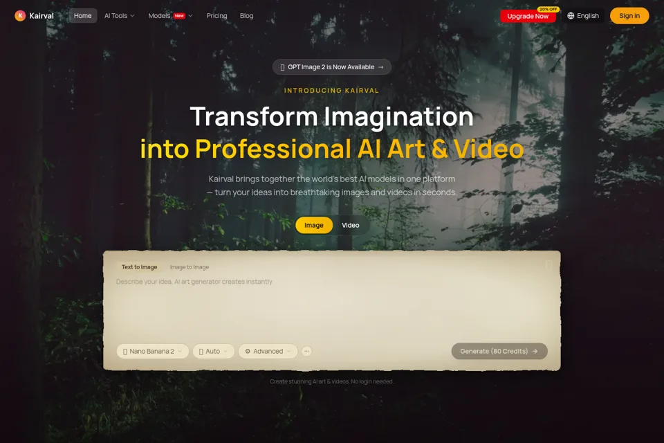 Aperçu de la landing page