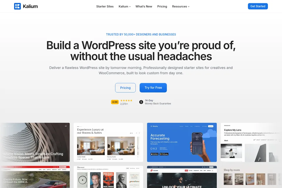 Aperçu de la landing page
