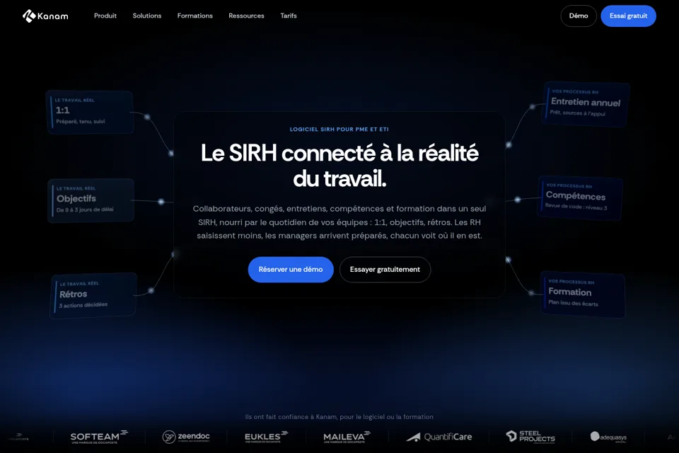 Aperçu de la landing page