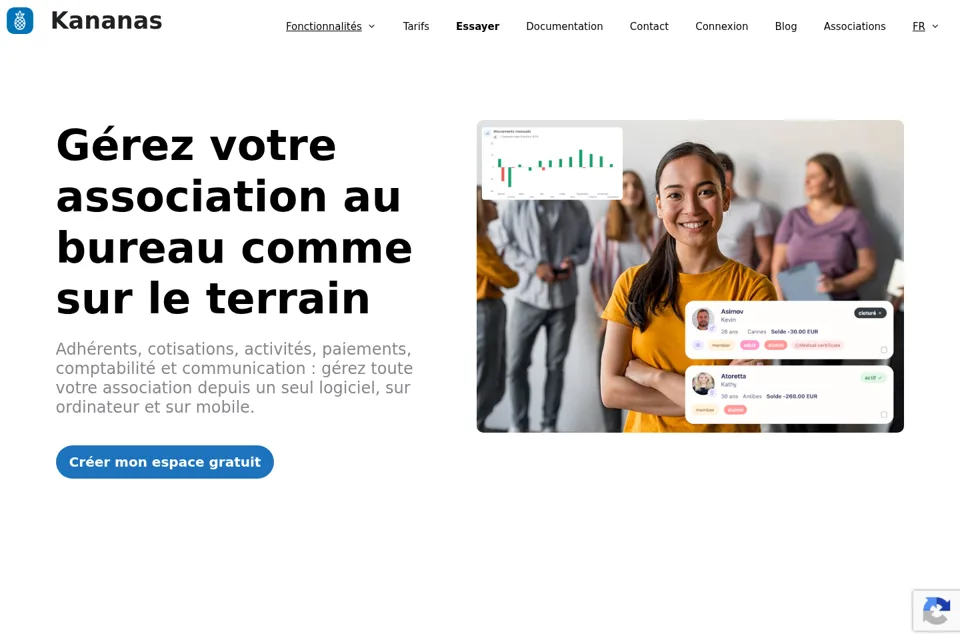 Aperçu de la landing page