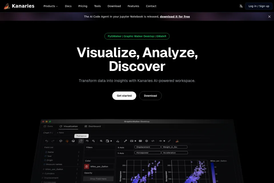 Aperçu de la landing page