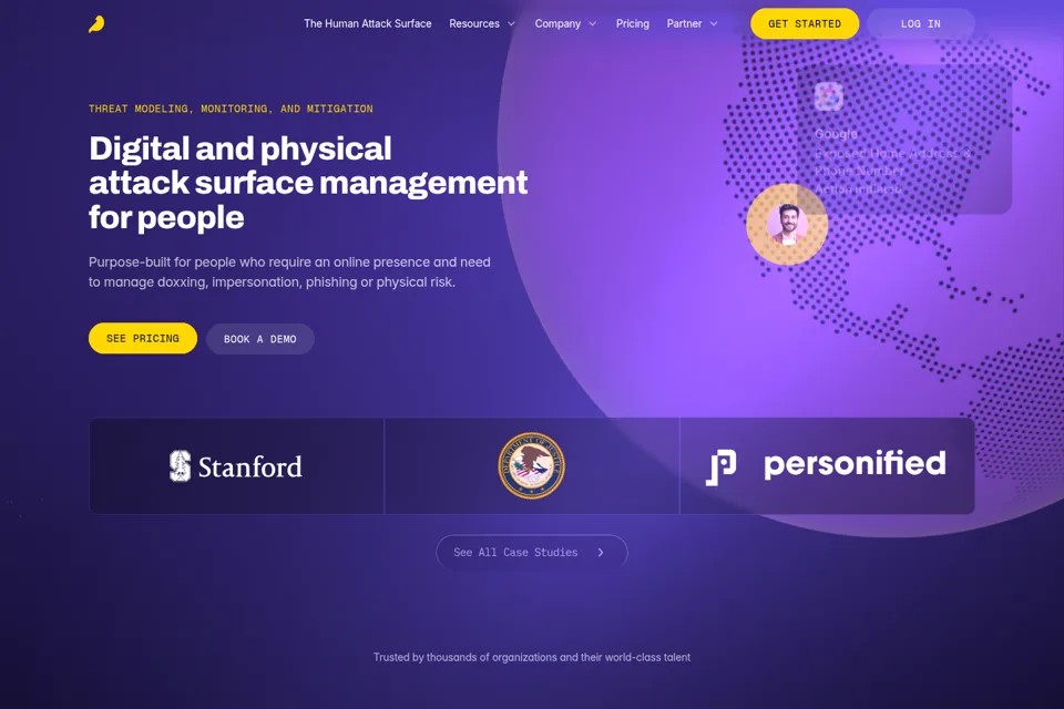 Aperçu de la landing page