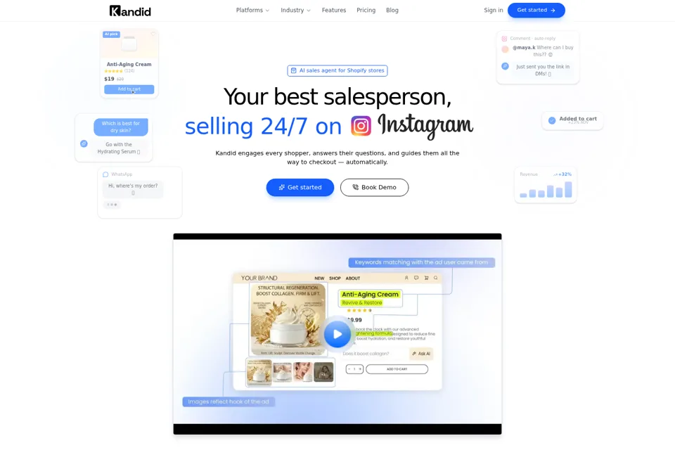 Aperçu de la landing page